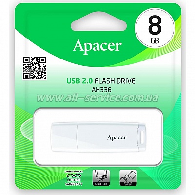  Apacer 16GB AH336 White USB 2.0 (AP16GAH336W-1)