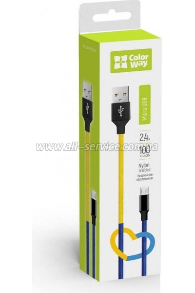 ���� ������ ColorWay USB 2.0 AM to Micro 5P 1.0m National (CW-CBUM052-BLY)
