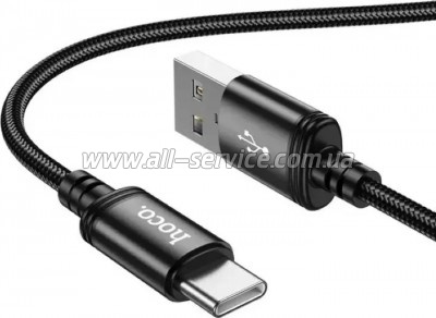 ���� ������ USB 2.0 AM to USB-C 3.0m X91 Radiance black HOCO (6931474788726)