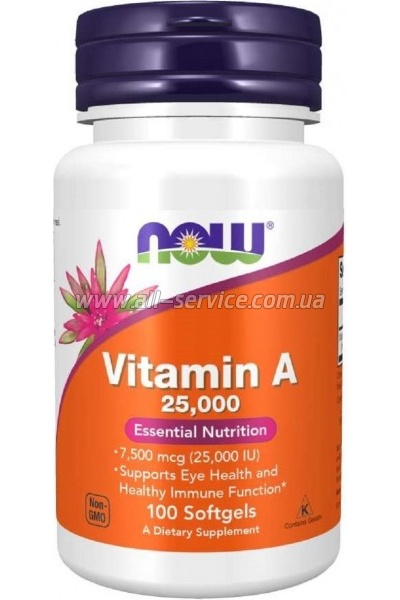 -  Now Foods  , 25000 , Natural Beta Carotene, 90   (NF0320)