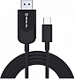 ���� ������ USB 2.0 AM to USB-C 1.0m Leather Premium black-silver REAL-EL (EL123500049)