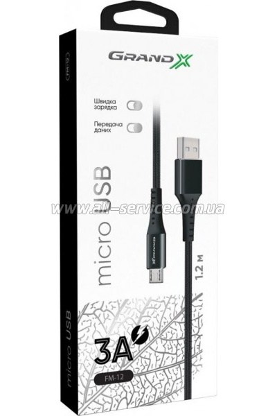 ���� ������ USB 2.0 AM to Micro 5P 1.2m Grand-X (FM-12B)