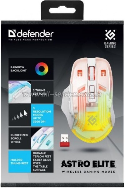  Defender Astro Elite GM-056 LED Wireless White (52056)