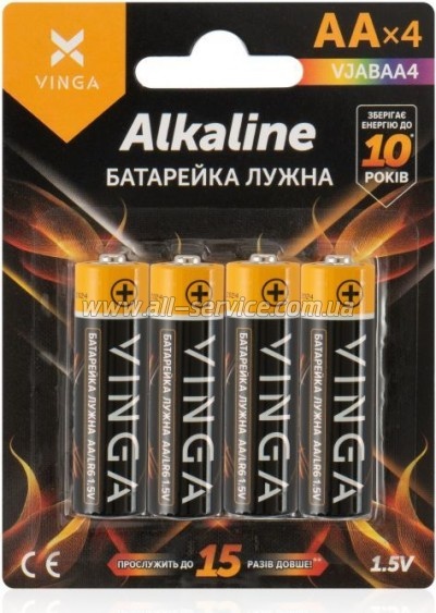  Vinga AA LR6 Alkaline 4pcs (VJABAA4)