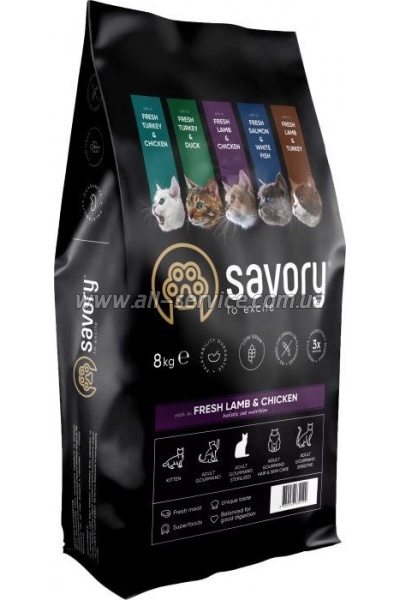     Savory Adult Cat Steril Fresh Lamb and Chicken 8 (4820232630129)