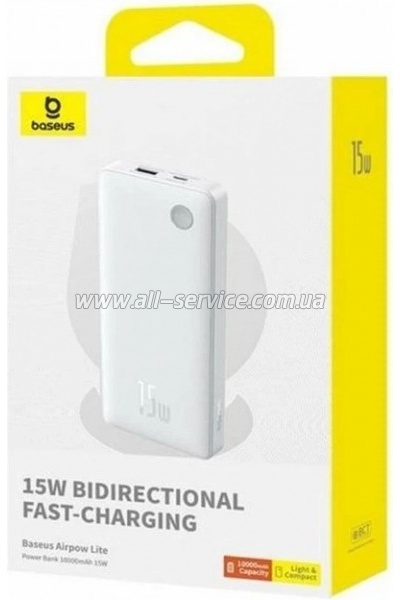 ������� ������������� Baseus Airpow Lite 10000mAh 15W White (P10067500213-00)