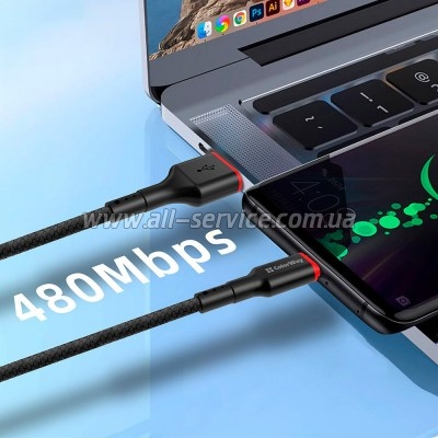 ���� ������ ColorWay USB-C to USB-C 1.0m 2.4� black (CW-CBUC064-BK)