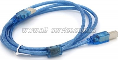 ������ ��� �������� USB 2.0 AM/BM 1.5m 2x ferrite transparent Voltronic (YT-AM/BM-1.5T)