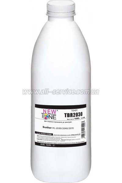 Тонер NewTone Brother HL-2030/ 2040/ 2070 бутль 1000г (HL2030-N1000) Тонер NewTone Brother HL-2030/ 2040/ 2070 бутль 1000г (HL2030-N1000)