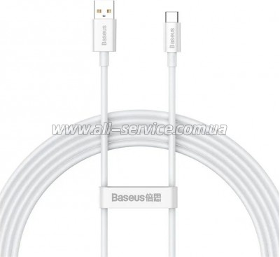 ���� ������ USB 2.0 AM to USB-C 2.0m 100W moon white Baseus (P10320102214-03)