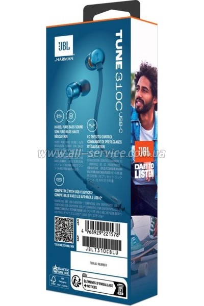  JBL Tune 310C USB-C Blue (JBLT310CBLU)