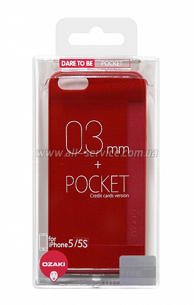  OZAKI O!coat-0.3+Pocket iPhone 5/5S Red OC547RD