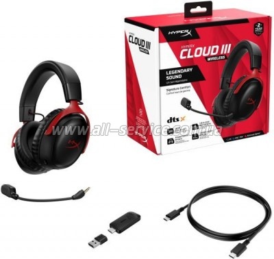  HyperX Cloud III Wireless Black-Red (77Z46AA)