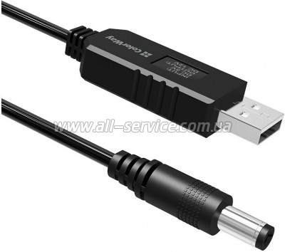������ ������� USB to DC 5.5x2.5mm 12V 1.0m black ColorWay (CW-CBUD067-BK)
