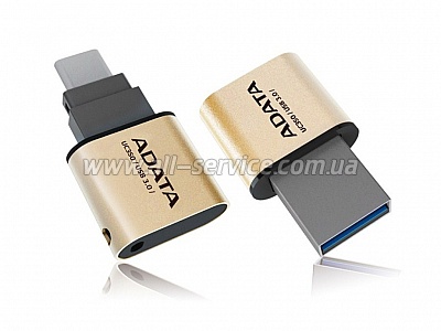  ADATA 64GB USB 3.1 Gen1 Type-A / Type-C UC350 Gold (AUC350-64G-CGD)