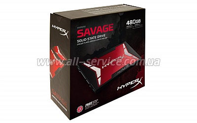 SSD  2.5" HyperX Savage 480GB SATA 7mm Bundle (SHSS3B7A/480G)