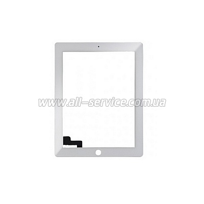 Сенсорный экран (тачскрин) с рамкой для iPAD 2, цвет белый Сенсорный экран (тачскрин) с рамкой для iPAD 2, цвет белый