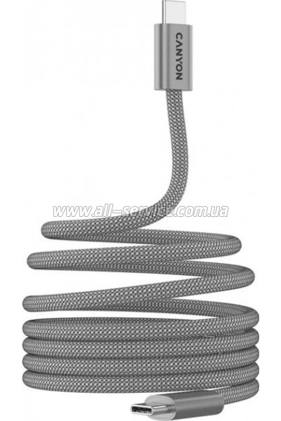 ���� ������ USB-C to USB-C 1.0m 60W Magnet Braided Light Grey Canyon (CND-CCMG60AB15LG)