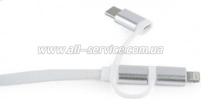   USB 2.0 AM to Lightning/ Micro/ Type-C 1.0m Cablexpert (CC-USB2-AMLM32-1M-W)
