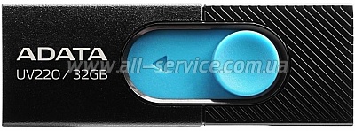  32GB ADATA UV220 USB 2.0 BLACK/BLUE (AUV220-32G-RBKBL)