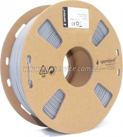 ������� ��� 3D-�������� Gembird PLA+, 1.75 ��, 1 kg, gray (3DP-PLA+1.75-02-GR)