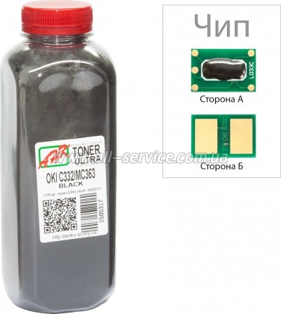 Тонер + чип АНК OKI C332/ MC363 бутль 120г Black (1505321) Тонер + чип АНК OKI C332/ MC363 бутль 120г Black (1505321)