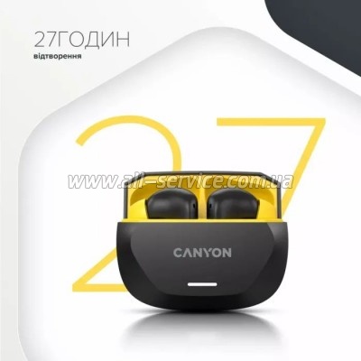  Canyon Hexagon 7 TWS ANC+ENC Wireless Charge Black/Yellow (CNS-TWS7BY)