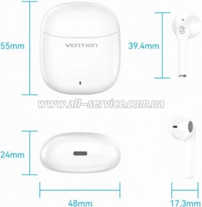 �������� Vention Elf Earbuds E02 White (NBGW0)