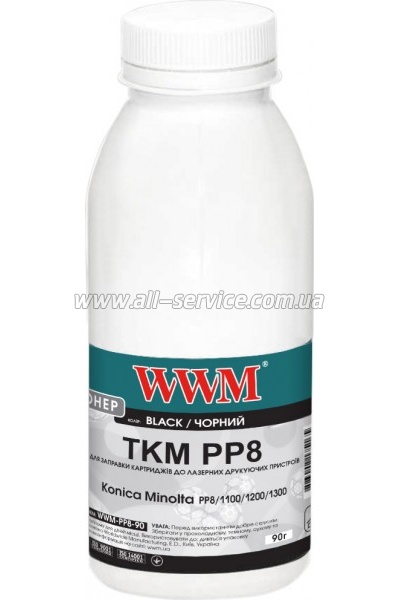 Тонер WWM Konica Minolta PP8/ 1100/ 1200/ 1300 бутль 90г (WWM-PP8-90) Тонер WWM Konica Minolta PP8/ 1100/ 1200/ 1300 бутль 90г (WWM-PP8-90)