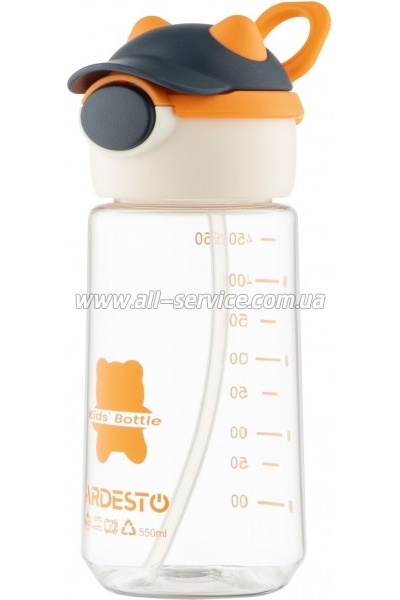 Бутылка для воды Ardesto Bear 550мл orange (AR2255BO) Бутылка для воды Ardesto Bear 550мл orange (AR2255BO)