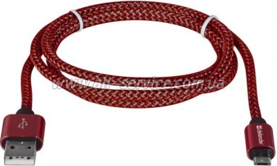 ���� ������ USB 2.0 AM to Micro 5P 1.0m USB08-03T red Defender (87801)