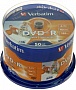 ���� DVD-R Verbatim 4.7Gb 16X CakeBox 50�� AZO Wide Inkjet Printable (43533)