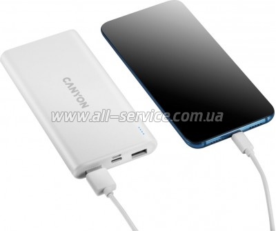   Canyon PB-106 10000mAh Input 5V/2A, Output 5V/2.1A(Max) (CNE-CPB1006W)