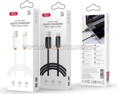 ���� ������ USB 2.0 AM to USB-C 1.0m 3A black XO (NB302-AC.black)