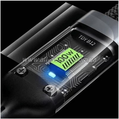 ���� ������ USB 2.0 AM to Lightning + Micro 5P + USB-C 1.2m 100W nylon black XoKo (SC-3100)