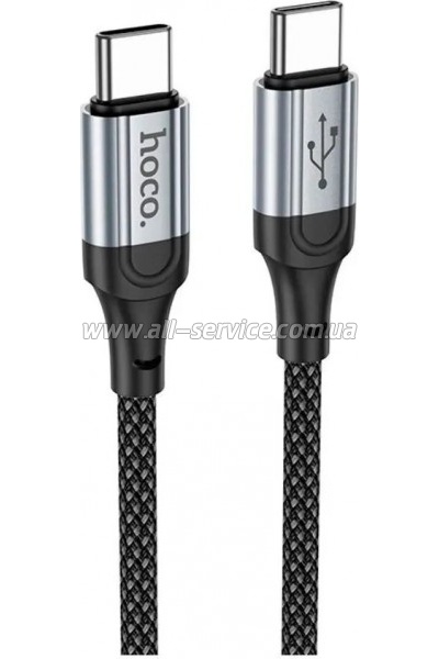 ���� ������ USB-C to USB-C 1.0m 3A nylon X102 black HOCO (6942007608787)