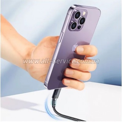 ���� ������ USB 2.0 AM to Lightning + Micro 5P + USB-C 1.2m 100W Essager (EXCMTL-JJ01-P)