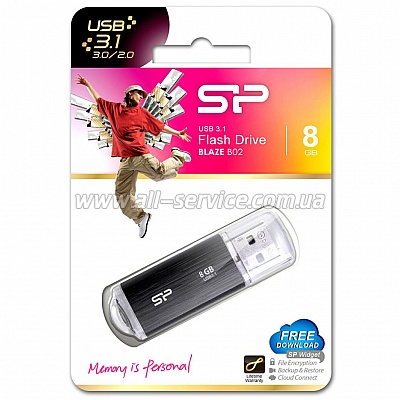  Silicon Power 64GB USB 3.0 Blaze B02 Black (SP064GBUF3B02V1K)