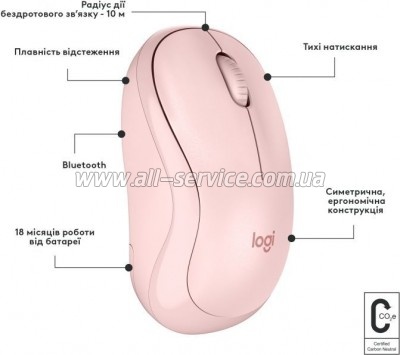  Logitech M240 Silent Bluetooth Rose (910-007121)