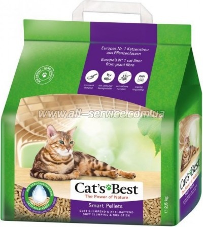 Наполнитель для туалета Cats Best Smart Pellets Древесный комкующий 2.5 кг (5 л) (4002973202135) Наполнитель для туалета Cats Best Smart Pellets Древесный комкующий 2.5 кг (5 л) (4002973202135)