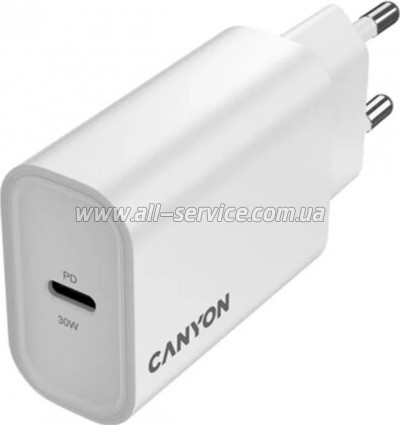 �������� ������� Canyon 30CL USB-C PD 30W White (CNE-CHA30CLW)