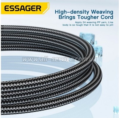 ���� ������ USB 2.0 AM to USB-C 2.0m 120W black Essager (EXC120-CGA01-P)