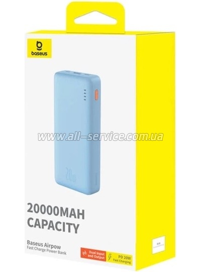 ������� ������������� Baseus Airpow 20000mAh 20W PD blue (P10022804313-00)