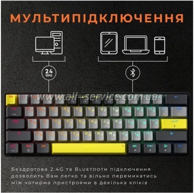  GamePro MK130G Pro Outemu Red Switch Hot-Swap 60 RGB USB/Wireless/Bluetooth Black (MK130G Pro)