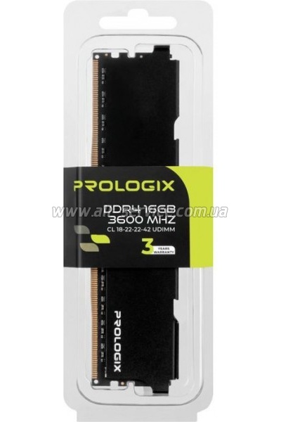     DDR4 16GB 3600 MHz Black Prologix (PRO16GB3600B4)