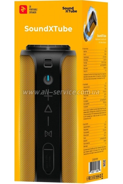   2E SoundXTube TWS MP3 Wireless WaterproofYellow (2E-BSSXTWYW)