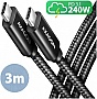 ���� ������ USB-C to USB-C 3.0m USB 2.0 PD 240W 5A black AXAGON (BUCM2-CM30AB)