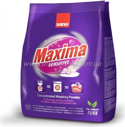 Стиральный порошок Sano Maxima Sensitive 1.25 кг (7290000295336) Стиральный порошок Sano Maxima Sensitive 1.25 кг (7290000295336)