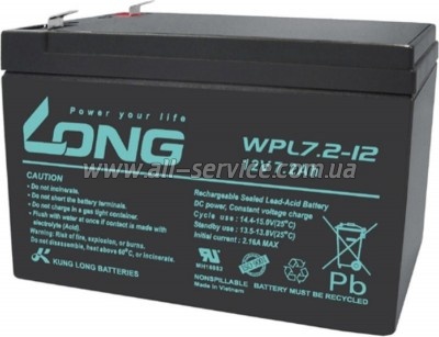Аккумуляторная батарея Long 12V 7.2Ah (WPL7.2-12) Аккумуляторная батарея Long 12V 7.2Ah (WPL7.2-12)