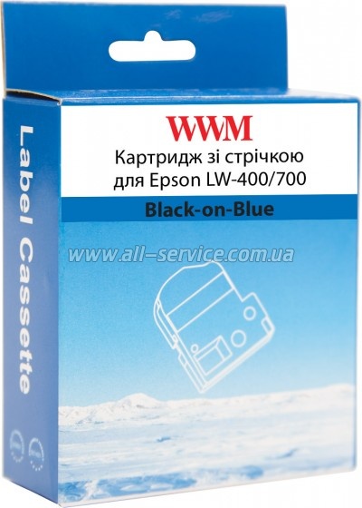�������� WWM ��� Epson LW-400/ 700 9mm � 8m Black-on-Blue (WWM-SC9B)